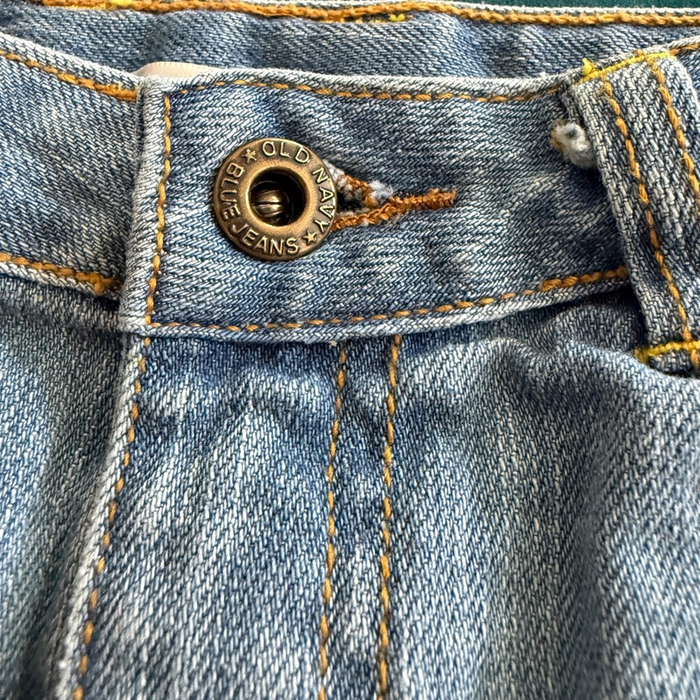 Old Navy Y2K Denim Mini Skirt Girls 16 27" Waist Stretch Blue Jean - Picture 2 of 9